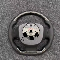 Volante Deportivo de Fibra de Carbono ZHOUCHI Modificado para SYLPHY Bluebird Tiida, Cuero Perforado Premium para Interior de Auto