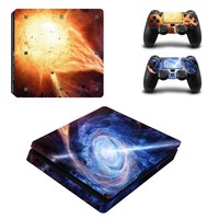 Autocollants de protection personnalisés pour consoles de jeux PS4 Slim, en PVC, skins colorés
