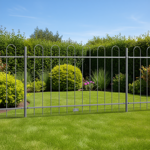 Recinzione da Giardino in Acciaio 5,58 x 3,94 Piedi, Verniciata a Polvere Grigia, Pannello Decorativo - Product Image 2