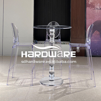 Événement de mariage Accueil Pub Discothèque Meubles Clair Acrylique Conception Ronde Haute Cocktail Tables Et Chaises Utilisé Bar