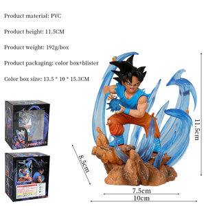 En gros 11.5cm <span class=keywords><strong>Dragon</strong></span> Balls <span class=keywords><strong>Z</strong></span> PVC Dessin Animé Jouet GK Son Goku Anime Figure Modèle Spirale Bataille Scène Ornement Action Mini Figure - Product Image 2