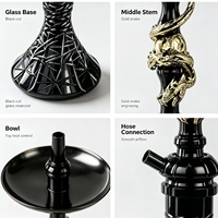 Ensemble de chicha moderne en acier inoxydable de qualité supérieure avec tuyau d'eau exquis et coffret cadeau, chicha portable idéale pour les voyages