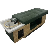 Mobilier de salon moderne lavage des cheveux en bois spa tête thérapie par l'eau shampooing thaïlandais lit