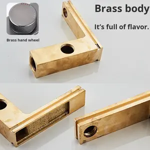 Pantalla <span class=keywords><strong>digital</strong></span> inteligente de latón, LED luz ambiental, grifo de lavabo caliente <span class=keywords><strong>y</strong></span> frío para lavabo de baño, manija de una sola rueda, montaje en cubierta - Product Image 3