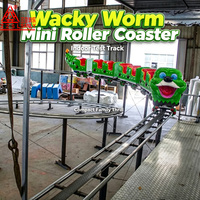 Équipement d'amusement commercial, manège de fête foraine, montagnes russes Wacky Worm, mini-montagnes russes pour enfants pour le carnaval