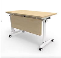 Table de formation pliante MFC personnalisée en usine, table de formation mobile, bureau empilable pour salle de classe, bureau, salle de réunion