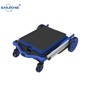 Carrito Utilitario Plegable de Doble Capa con Marco de Aluminio y PP, Diseño de Cuatro Ruedas, Dos Cestas, Fácil Montaje, para Almacenamiento y Compras - Product Image 3