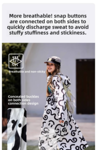 Imperméable à capuche imperméable et poche, imperméable pour <span class=keywords><strong>femme</strong></span>, randonnée en plein air, camping, équipement de pluie léger, coupe-vent et durable - Product Image 5
