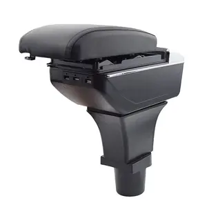 Vtear <span class=keywords><strong>Accoudoir</strong></span> avant en ABS et cuir PU avec chargeur USB, porte-gobelet et boîte de rangement centrale, accessoires intérieurs de voiture pour Mini Cooper 2006-2015 - Product Image 1