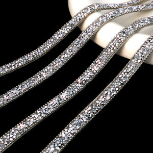 QIAO 90cm reçine Rhinestone Trim sıcak düzeltme bandı zincir kırpma aplikatör şerit Rhinestones dekorasyon için - Product Image 5