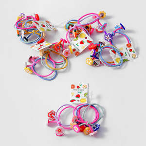 Élastiques à cheveux colorés pour enfants avec pinces à fleurs pour filles, usage quotidien, fabriqué en Chine - Product Image 1
