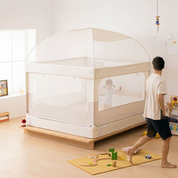 Leichtes, umweltfreundliches, multifunktionales, faltbares Babybettgitter mit Reißverschluss, Moskitonetz und Baldachin für Kleinkinderbetten – sicher für Babys und Kleinkinder