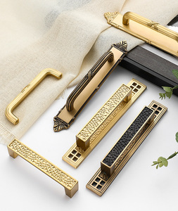 <strong>French</strong> Retro Kitchen Cabinet Handles High-quality Brass Drawer <strong>Knobs</strong> Light Luxury Furniture Hardware Copper Handles - Product Image 4