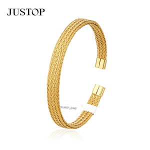 Bracelets tendance pour femmes en acier inoxydable plaqué or, étanches, hypoallergéniques, personnalisables OEM, fournitures de bijoux de mode - Product Image 4