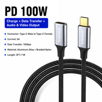 Câble d'extension USB-C, transfert de données 10 Gbps et charge rapide 100 W, cordon mâle vers femelle de type C pour PSVR2, MacBook Air, iPad Pro