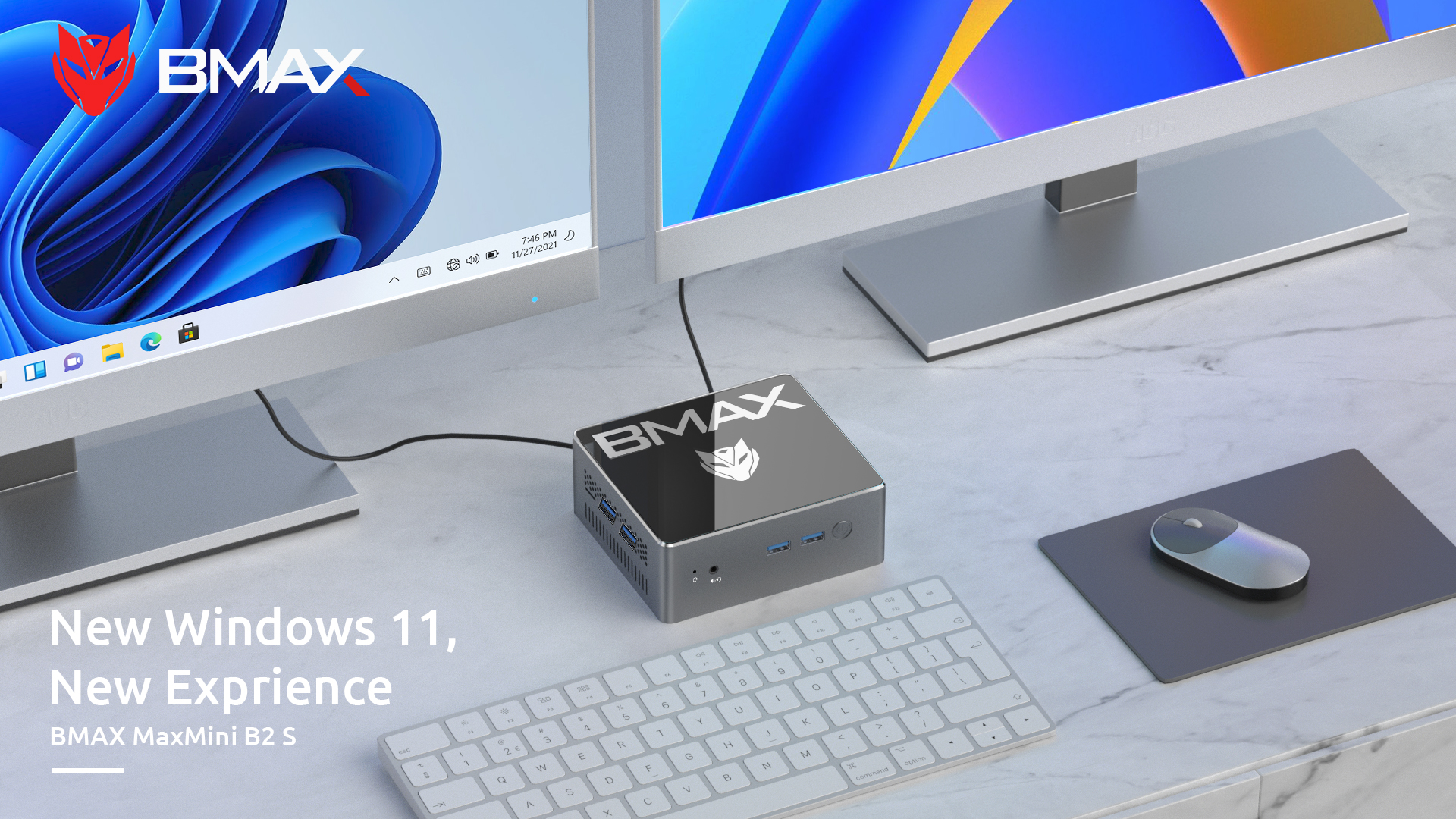 Bmax MaxMini B2S Mini PC N4020, 6GB RAM, 128GB SSD, Wifi 1000M