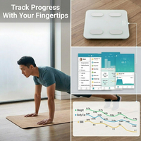Balance de salle de bain numérique électronique intelligente sans fil Bluetooth pour la maison, 180 kg/396 lb, avec analyse de la composition corporelle