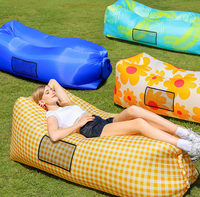 Nouveau style de canapé gonflable en polyester avec dossier, idéal pour le camping et la plage, portable, vente directe