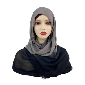 Voile musulman koweïtien B20 Vela Ombre Olive tendance, imprimé dégradé personnalisé, texture thaïlandaise, en viscose et modal, pour femme, 180*70 - Product Image 4