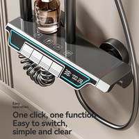 Nuevo Diseño de Grifo de Ducha Digital con Pantalla y Teclas de Piano de Aluminio, 4 Funciones, Agua Fría y Caliente, Modelo 4170 para Baños Modernos