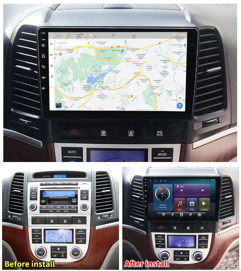 Krando 6 + 128G 1 din araba radyo ile gps ve ekran için Hyundai Santa Fe 2006 kablosuz Carplay evrensel araba dokunmatik ekran Wifi