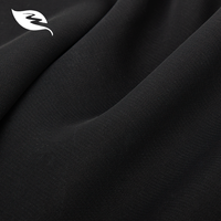 Robe Abaya en Chiffon Noir de Polyester 150 g/m² de Haute Qualité pour Musulmanes, Respirante, Anti-Boulochage, Tricotée en Trame, Échantillon Gratuit