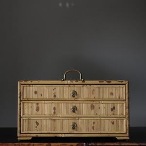Bamboo Fan Cabinet Drawer Type <b>Tea</b> Storage <b>Box</b> With Lid For Pu'er <b>Tea</b> Cake <b>Tea</b> Ceremony Accessories - Product Image 4
