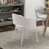 Chaise de salle à manger élégante et élégante au design européen, fauteuil de loisirs moderne à structure métallique en velours pour meubles de maison pour salle à manger
