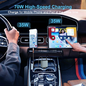 Adaptador de Cargador USB para Auto con Protección de Seguridad, Cable USB-C de Nailon Integrado de 35W, Carga Rápida - Product Image 6