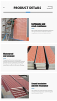 Revêtement extérieur en fausse brique écologique Bardage métallique en mousse de polyuréthane Panneau structurel isolé pour façade de bâtiment