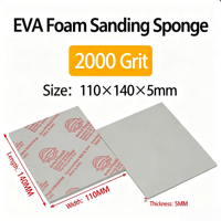 Bloc de ponçage en éponge EVA Fortunebrasive 140x110x5mm, forme rectangulaire, grain 240-3000, carbure de silicium, surface incurvée, OEM, pour coques de téléphone, bois