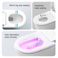 Toilette intelligente de conception européenne avec bidet autonettoyant Placard à eau d'hôtel Bol allongé Télécommande-Toilette WC intelligente