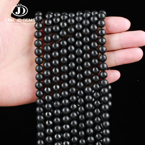 Perle Sfuse Rotonde in <span class=keywords><strong>Shungite</strong></span> Russa Naturale Accessori 6 8 10 12MM <span class=keywords><strong>Pietre</strong></span> Preziose Misura a Scelta per Creazione Gioielli Uomo Donna - Product Image 1