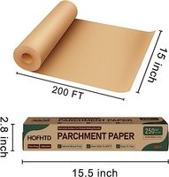 15in * 200ft papier de cuisson enduit de silicone four de cuisson rouleau de papier parchemin papier de cuisson