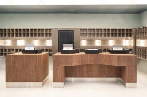 Modern Optical Shop Interior Design Sunglasses Store <b>Display</b> Shelf Wooden <b>Wall</b> Eyewear <b>Display</b> <b>Cabinet</b> - Product Image 4