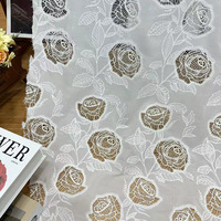 Tissu en coton brodé avec logo personnalisé, dentelle, motif papillon, rose, cachemire, nouveau design, vente en gros, décoration