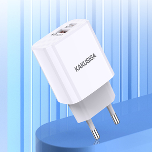 Cargador Rápido de Doble Puerto KAKUSIGA, 20W USB-C, 18W USB-A, Blanco - Product Image 6