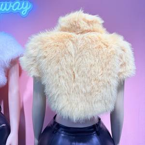 Completo Due Pezzi Sexy da <span class=keywords><strong>Donna</strong></span> con <span class=keywords><strong>Pantaloni</strong></span> <span class=keywords><strong>in</strong></span> Pelle Allacciati e Giacca <span class=keywords><strong>in</strong></span> Ecopelliccia per Outfit da Discoteca - Product Image 5