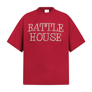 T-shirt pour homme en coton lourd, broderie imprimée, plusieurs couleurs, personnalisable, perles, vente en gros de vêtements de rue - Product Image 6