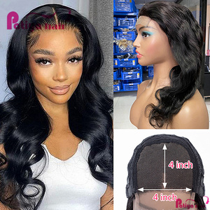 Perruque Lace Frontal en <span class=keywords><strong>Cheveux</strong></span> Humains Brésiliens Ondulés 13x4 4x4 5x5 13x6 avec Fermeture Transparente Perruques Lace Front Courtes pour Femmes Noires - Product Image 4