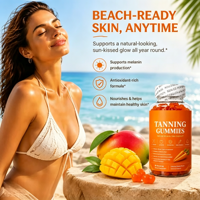 Astaxanthine Lycopène L-tyrosine Vitamine C 60 Comprimés Gommes bronzantes sans sucre pour femmes à base de bêta-carotène