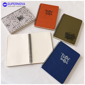 Carnet en cuir à couverture rigide A5, <span class=keywords><strong>pages</strong></span> non lignées, journal en cuir à spirale laserable pour cadeaux DIY - Product Image 6