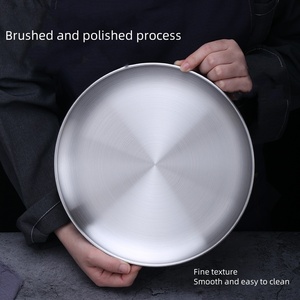 Vaisselle coréenne 304 assiette ronde en acier inoxydable assiette de <span class=keywords><strong>barbecue</strong></span> épaissie plateau doré assiette à gâteau aux fruits - Product Image 4