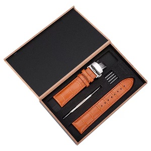 Bracelet de montre en cuir pleine fleur véritable, souple et fin, avec fermoir papillon en alliage, largeur du bracelet 12 mm, longueur 18 cm - Product Image 6