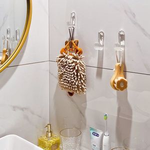 <b>Acrylic</b> Adhesive Hooks Rectangle Wall Mounted Punch Free For Bathroom Door Entryway <b>Storage</b> - Product Image 4