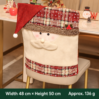 Housse de chaise décorative de Noël, Housse de tabouret de luxe Père Noël, Housse de chaise décorative pour événements de Noël et décoration intérieure