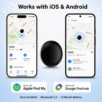Traceur intelligent à batterie longue durée (12 mois) compatible Apple Find My et Google Find Hub, double système, étanchéité IP68, pour clés, portefeuille, bagages et sacs
