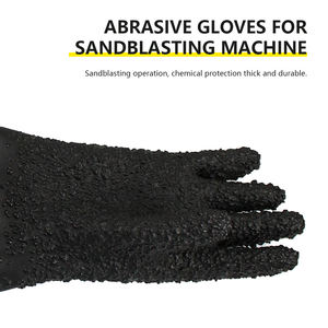 Gant de sablage en latex pur à surface de particules de 650 mm de longueur pour cabine de sablage, gants de sablage en caoutchouc - Product Image 5