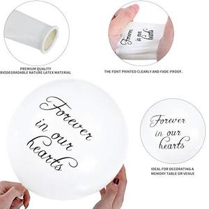 Nicro vente en gros 12 pouces ensemble de ballons commémoratifs colombe oiseau blanc mémorial célébration funéraire vie blanc paix ballons en Latex - Product Image 4