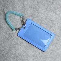 Porta Tarjetas de Identificación Retráctil Personalizado con Cordón, Ecológico, de Cuero PU, para Tarjetas de Visita, Oficina, Venta al Por Mayor, OEM